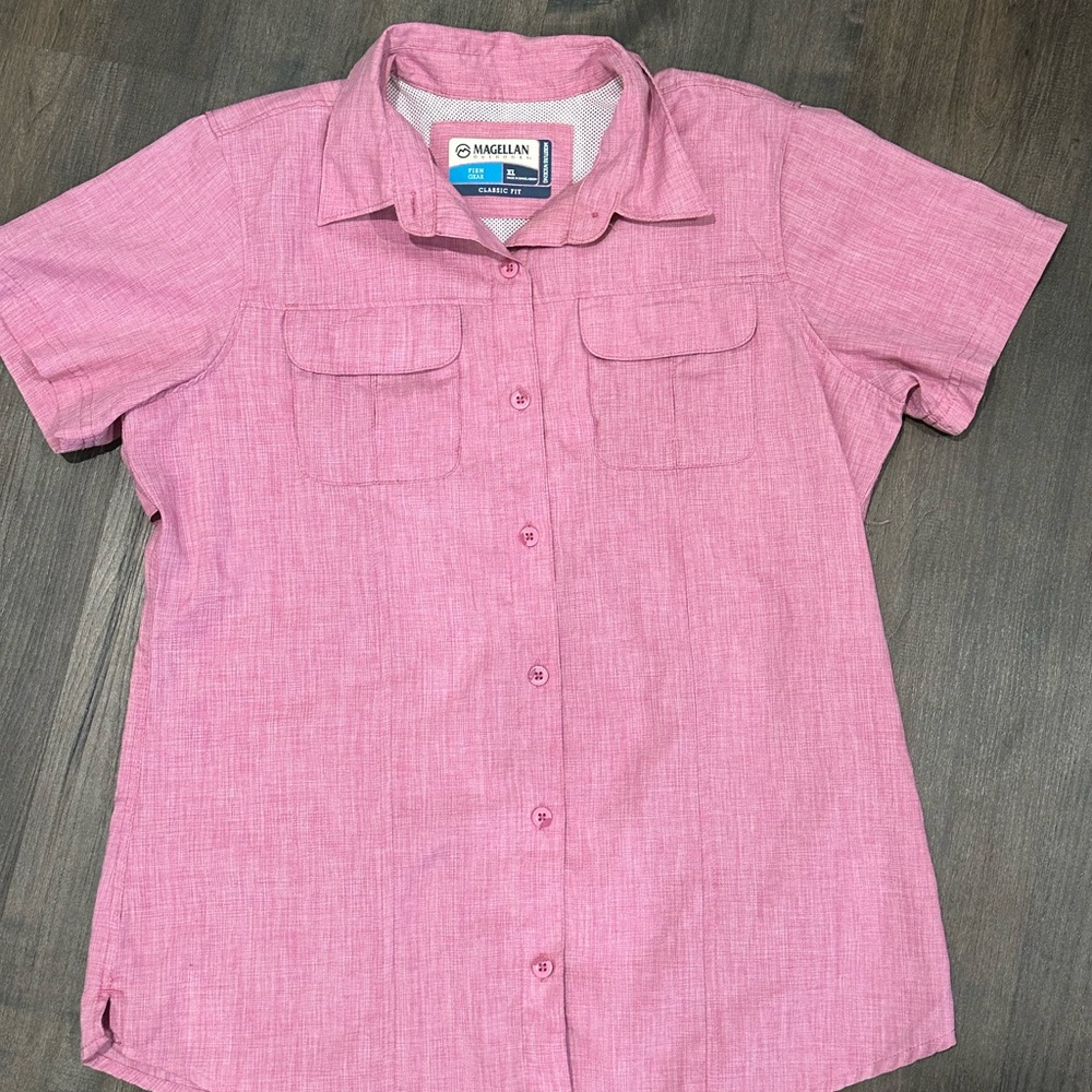 Magellan Outdoors Pink Kids Button Down Shirt